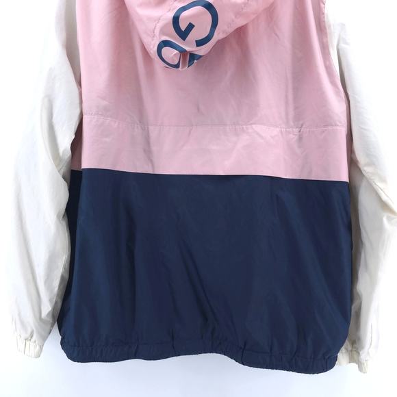 Guess Mens Colorblock Hooded Half Zip Pullover Windbreaker Zipper Front Pocket L - Picture 9 of 13